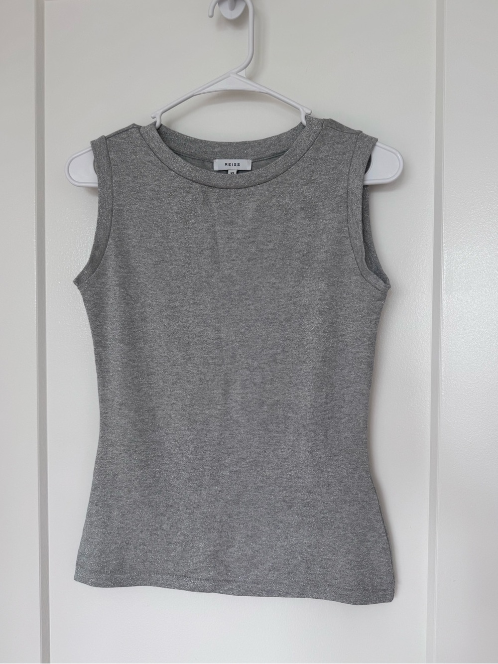 Reiss Gray Sparkly Sleeveless Top